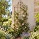 Treillis à Planter Support à Plantes Grimpantes en Acier Oxydé Motif Lys Grille Décoration de Jardin 1x95x212cm