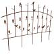 Grand Treillis Décoratif Grille de Jardin en Acier Oxydée Motifs Oiseaux et Feuillage Décoration Champêtre 7x94x124cm