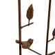 Grand Treillis Décoratif Grille de Jardin en Acier Oxydée Motifs Oiseaux et Feuillage Décoration Champêtre 7x94x124cm