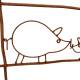Grille Famille de Cochons Treillis Bas en Acier Oxydé Bordure Extérieur Scène Animale 1x45x82cm