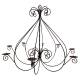 Lustre Bougeoir XXL en Acier Oxydé Chandelier à Suspendre Suspension à Bougie 105x118x118cm