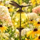 Tuteur Boule Jaune Pic de Jardin Coloré Décoration de Jardin à Planter Motif Libellule en Fonte et Verre 10x10x117cm